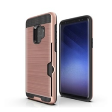 Gigapack Samsung Galaxy S9 műanyag telefonvédő (közepesen ütésálló, szálcsiszolt minta, rozéarany) tok és táska