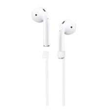 Gigapack Szilikon tartó (nyakba akasztható, elvesztés gátló, Apple AirPods) FEHÉR fülhallgató, fejhallgató tok