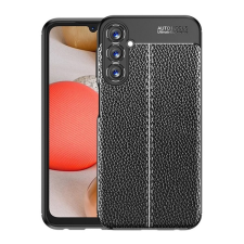 Gigapack Szilikon telefonvédő (közepesen ütésálló, bőr hatású, varrás minta) FEKETE tok és táska