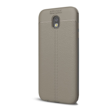 Gigapack Szilikon telefonvédő (közepesen ütésálló, bőr hatású, varrás minta) SZÜRKE Samsung Galaxy J5 (2017) SM-J530 EU tok és táska
