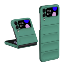 Gigapack Szilikon telefonvédő (közepesen ütésálló, kamera védelem, 3D minta) SÖTÉTZÖLD Samsung Galaxy Z Flip4 5G (SM-F721) tok és táska