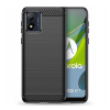 Gigapack Szilikon telefonvédő (közepesen ütésálló, légpárnás sarok, szálcsiszolt, karbon minta) FEKETE Motorola Moto E13