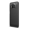 Gigapack Szilikon telefonvédő (közepesen ütésálló, légpárnás sarok, szálcsiszolt, karbon minta) FEKETE Xiaomi Mi 10T Lite 5G
