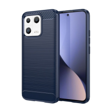 Gigapack Szilikon telefonvédő (közepesen ütésálló, légpárnás sarok, szálcsiszolt, karbon minta) SÖTÉTKÉK Xiaomi 13 tok és táska