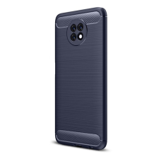 Gigapack Szilikon telefonvédő (közepesen ütésálló, légpárnás sarok, szálcsiszolt, karbon minta) SÖTÉTKÉK Xiaomi Redmi Note 9 5G tok és táska