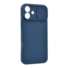 Gigapack Szilikon telefonvédő (matt, mikrofiber plüss belső, kameravédő) SÖTÉTKÉK Apple iPhone 16 Plus tok és táska