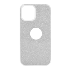 Gigapack Szilikon telefonvédő (műanyag belső, csillogó hátlap, logo kivágás) EZÜST Apple iPhone 13 Pro tok és táska