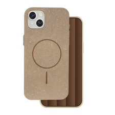 Gigapack Szilikon telefonvédő (műanyag hátlap, kameravédő, MagSafe, csillogó) BARNA Apple iPhone 14 tok és táska