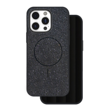 Gigapack Szilikon telefonvédő (műanyag hátlap, kameravédő, MagSafe, csillogó) FEKETE Apple iPhone 15 Pro tok és táska