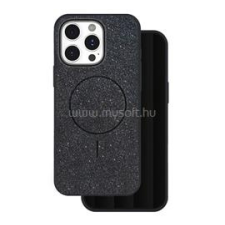 Gigapack Szilikon telefonvédő (műanyag hátlap, kameravédő, MagSafe, csillogó) FEKETE (GP-173590) tok és táska