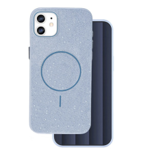 Gigapack Szilikon telefonvédő (műanyag hátlap, kameravédő, MagSafe, csillogó) VILÁGOSKÉK Apple iPhone 11 tok és táska