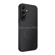 Gigapack Szilikon telefonvédő (műanyag hátlap, karbon minta, mágneses) FEKETE (GP-183594) tok és táska