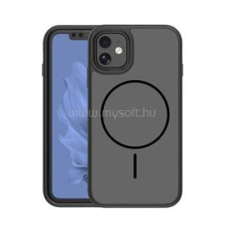 Gigapack Szilikon telefonvédő (műanyag hátlap, ütésállóság, légpárnás sarok, kameravédő, MagSafe) FEKETE (GP-181533) tok és táska