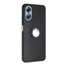 Gigapack Szilikon telefonvédő (tartógyűrű, mikrofiber plüss belső, mágneses, kameravédő) FEKETE tok és táska