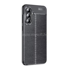 Gigapack Szilikon telefonvédő (ütésállóság, bőr hatású, varrás minta) FEKETE (GP-166395) tok és táska