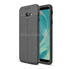 Gigapack Szilikon telefonvédő (ütésállóság, bőr hatású, varrás minta) FEKETE (GP-82131) tok és táska