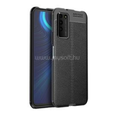 Gigapack Szilikon telefonvédő (ütésállóság, bőr hatású, varrás minta) FEKETE (GP-99192) tok és táska