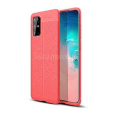 Gigapack Szilikon telefonvédő (ütésállóság, bőr hatású, varrás minta) PIROS (GP-93487) tok és táska