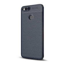 Gigapack Szilikon telefonvédő (ütésállóság, bőr hatású, varrás minta) SÖTÉTKÉK tok és táska