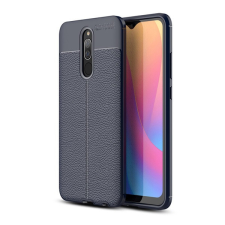 Gigapack Szilikon telefonvédő (ütésállóság, bőr hatású, varrás minta) SÖTÉTKÉK tok és táska