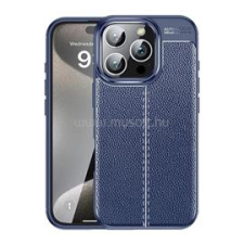 Gigapack Szilikon telefonvédő (ütésállóság, bőr hatású, varrás minta) SÖTÉTKÉK (GP-160132) tok és táska