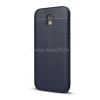 Gigapack Szilikon telefonvédő (ütésállóság, bőr hatású, varrás minta) SÖTÉTKÉK (GP-73659)