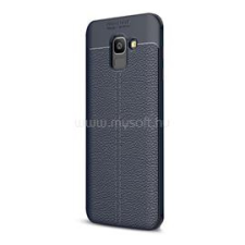 Gigapack Szilikon telefonvédő (ütésállóság, bőr hatású, varrás minta) SÖTÉTKÉK (GP-78127) tok és táska