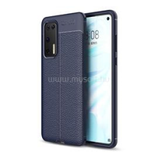 Gigapack Szilikon telefonvédő (ütésállóság, bőr hatású, varrás minta) SÖTÉTKÉK (GP-93493) tok és táska