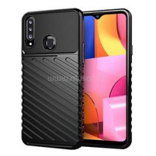 Gigapack Szilikon telefonvédő (ütésállóság, csíkos, dombor minta) FEKETE (GP-92807) tok és táska