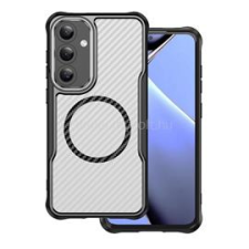 Gigapack Szilikon telefonvédő (ütésállóság, légpárnás sarok, kameravédő, karbon minta, MagSafe) FEKETE (GP-168556) tok és táska