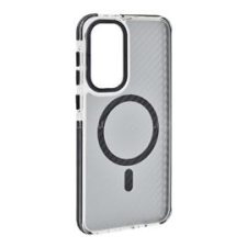 Gigapack Szilikon telefonvédő (ütésállóság, légpárnás sarok, karbon minta, wireless, MagSafe) FEKETE (GP-176046) tok és táska