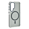 Gigapack Szilikon telefonvédő (ütésállóság, légpárnás sarok, karbon minta, wireless, MagSafe) SÖTÉTSZÜRKE Samsung Galaxy S25 (SM-S931), Galaxy S24 (SM-S921)