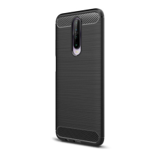 Gigapack Szilikon telefonvédő (ütésállóság, légpárnás sarok, szálcsiszolt, karbon minta) FEKETE tok és táska