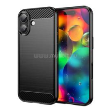 Gigapack Szilikon telefonvédő (ütésállóság, légpárnás sarok, szálcsiszolt, karbon minta) FEKETE (GP-173683) tok és táska