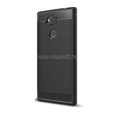 Gigapack Szilikon telefonvédő (ütésállóság, légpárnás sarok, szálcsiszolt, karbon minta) FEKETE (GP-75066) tok és táska