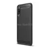 Gigapack Szilikon telefonvédő (ütésállóság, légpárnás sarok, szálcsiszolt, karbon minta) FEKETE (GP-87651)