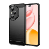 Gigapack Szilikon telefonvédő (ütésállóság, légpárnás sarok, szálcsiszolt, karbon minta) FEKETE Honor 400 Pro