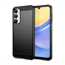 Gigapack Szilikon telefonvédő (ütésállóság, légpárnás sarok, szálcsiszolt, karbon minta) FEKETE Samsung Galaxy A16 tok és táska