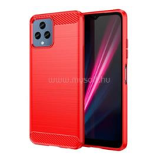 Gigapack Szilikon telefonvédő (ütésállóság, légpárnás sarok, szálcsiszolt, karbon minta) PIROS (GP-133071) tok és táska