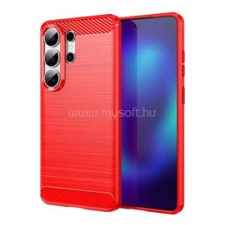 Gigapack Szilikon telefonvédő (ütésállóság, légpárnás sarok, szálcsiszolt, karbon minta) PIROS (GP-179744) tok és táska