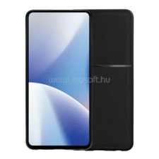 Gigapack Szilikon telefonvédő (ütésállóság, mágneses, bőr hatású hátlap, csíkos) FEKETE (GP-174002) tok és táska