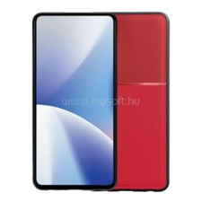 Gigapack Szilikon telefonvédő (ütésállóság, mágneses, bőr hatású hátlap, csíkos) PIROS (GP-179753) tok és táska