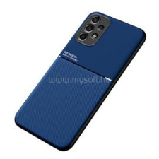 Gigapack Szilikon telefonvédő (ütésállóság, mágneses, bőr hatású hátlap, csíkos) SÖTÉTKÉK (GP-121618) tok és táska