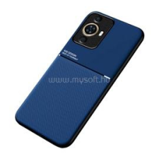 Gigapack Szilikon telefonvédő (ütésállóság, mágneses, bőr hatású hátlap, csíkos) SÖTÉTKÉK (GP-146885) tok és táska