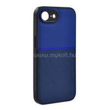 Gigapack Szilikon telefonvédő (ütésállóság, mágneses, bőr hatású hátlap, csíkos) SÖTÉTKÉK (GP-167573) tok és táska