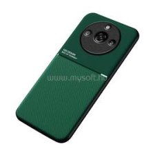 Gigapack Szilikon telefonvédő (ütésállóság, mágneses, bőr hatású hátlap, csíkos) SÖTÉTZÖLD (GP-149501) tok és táska