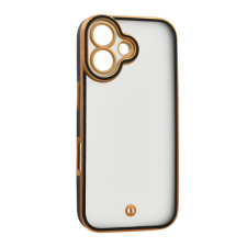 Gigapack Szilikon telefonvédő (ütésállóság, matt, műanyag hátlap, kameravédő) ARANY/FEKETE Apple iPhone 17 tok és táska