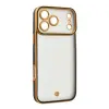 Gigapack Szilikon telefonvédő (ütésállóság, matt, műanyag hátlap, kameravédő) ARANY/FEKETE Apple iPhone 17 Pro