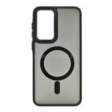 Gigapack Szilikon telefonvédő (ütésállóság, matt, műanyag hátlap, kameravédő, MagSafe) FEKETE (GP-169970) tok és táska