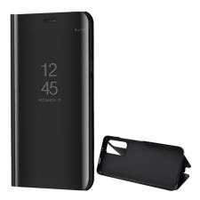 Gigapack Tok álló (aktív FLIP, oldalra nyíló, asztali tartó funkció, tükrös felület, Mirror View Case) FEKETE Xiaomi Redmi Note 11 5G, Xiaomi Redmi Note 11T 5G, Xiaomi Poco M4 Pro 5G tok és táska